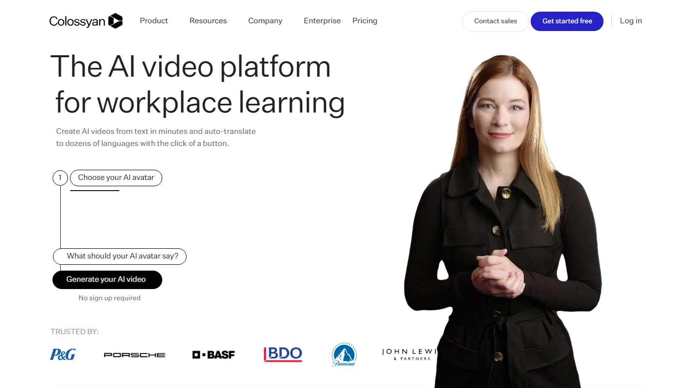 Colossyan Leverage GenAI to create corporate training videos